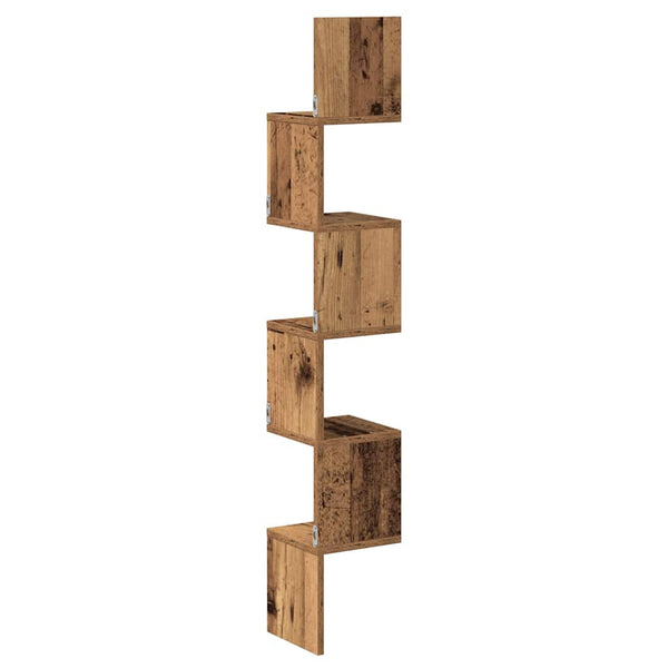 Altes Wand-Eckregal Donas 20x20x127,5cm (Spanplatte)