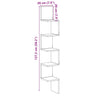 Altes Wand-Eckregal Donas 20x20x127,5cm (Spanplatte)