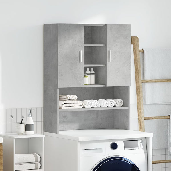 Betongrauer Waschmaschinenschrank Valerin 70,5x25,5x90cm