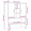 Betongrauer Waschmaschinenschrank Valerin 70,5x25,5x90cm