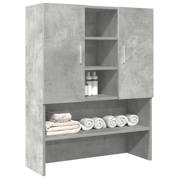 Betongrauer Waschmaschinenschrank Valerin 70,5x25,5x90cm