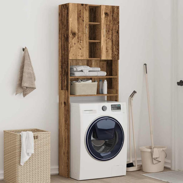 Alter Holzwaschmaschinenschrank Niculcea 64x25,5x190cm