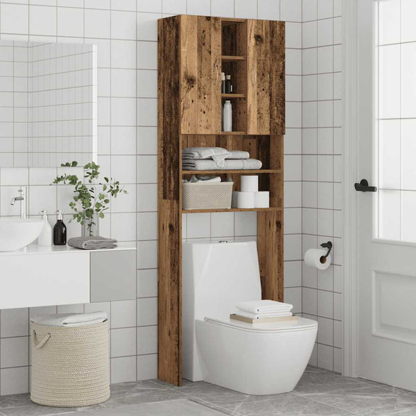 Alter Holzwaschmaschinenschrank Niculcea 64x25,5x190cm