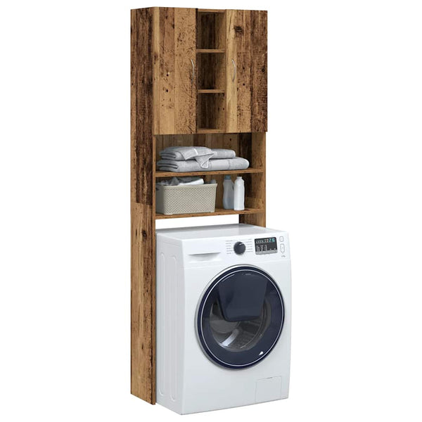 Alter Holzwaschmaschinenschrank Niculcea 64x25,5x190cm