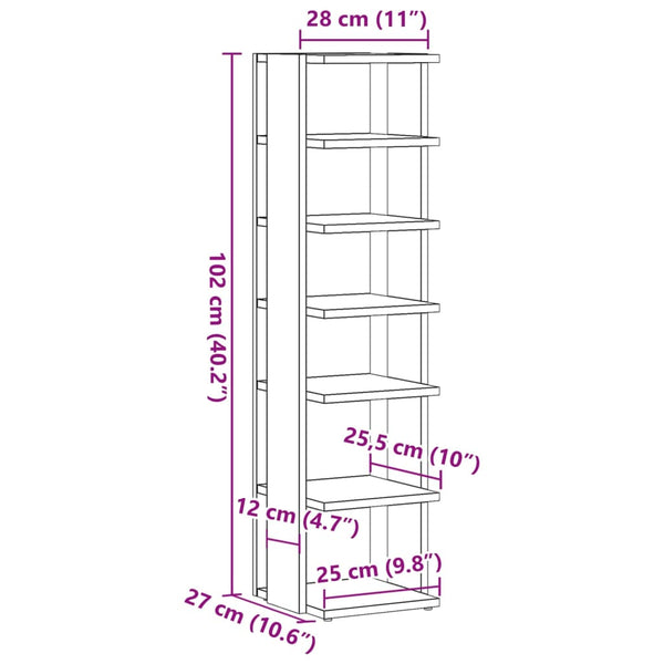 Alter Holzschuhschrank Abdeltattah 28x27x102cm (Holz)