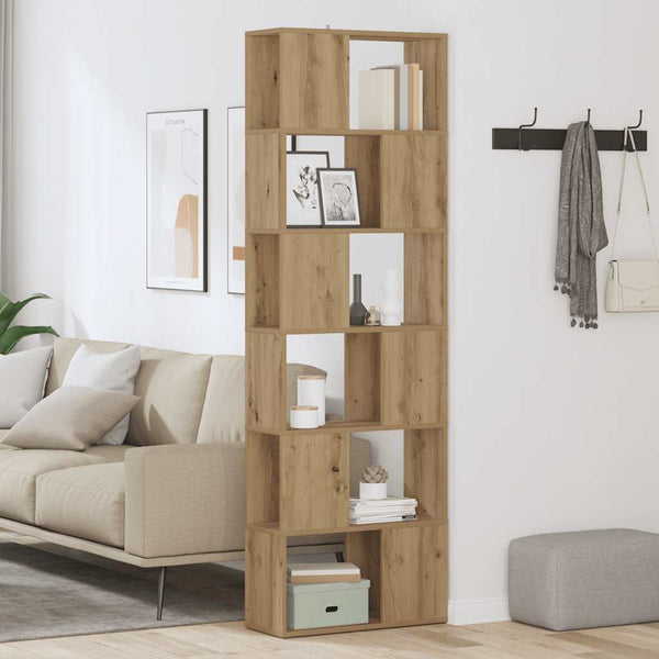 Handgefertigtes Bücherregal/Raumteiler aus Eiche Donald 60x24x186cm