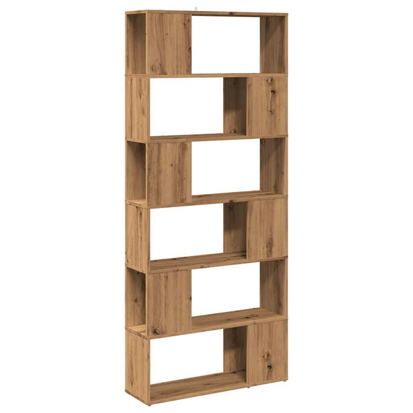 Handgefertigtes Eichen-Bücherregal/Raumteiler Donald 80x24x186cm