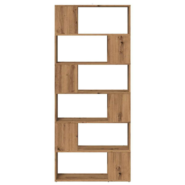 Handgefertigtes Eichen-Bücherregal/Raumteiler Donald 80x24x186cm