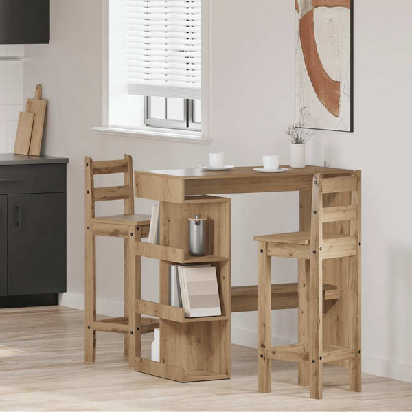 Eichen-Bartisch mit Ablageregal Handwerker Radut
