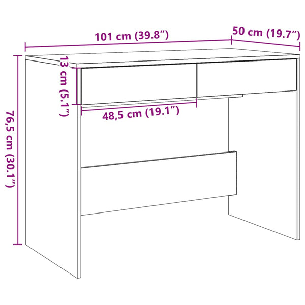 Antiker Holzschreibtisch Claudius 101x50x76,5cm (Holz)