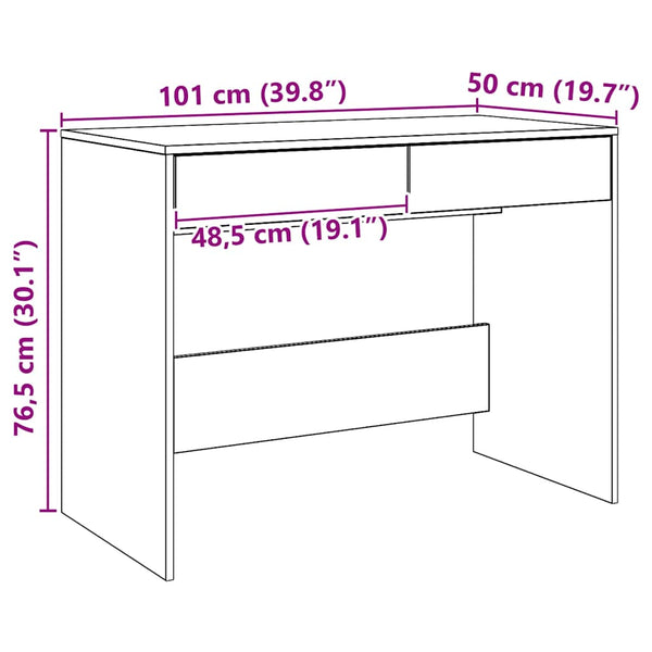 Artesanische Eiche Schreibtisch Claudius 101x50x76,5cm (Holz)