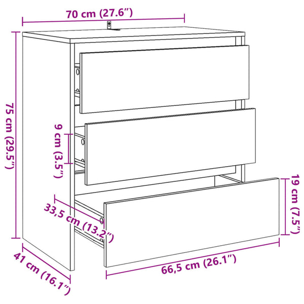 Alte Holzkommode Jamel 70x41x75cm (Holz)
