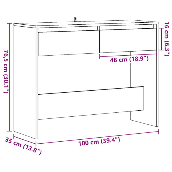 Alter Konsolentisch Nick 100x35x76,5cm (Spanplatte)