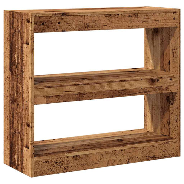 Antikes Holz-Bücherregal/-Raumteiler Milindora 80x30x72cm