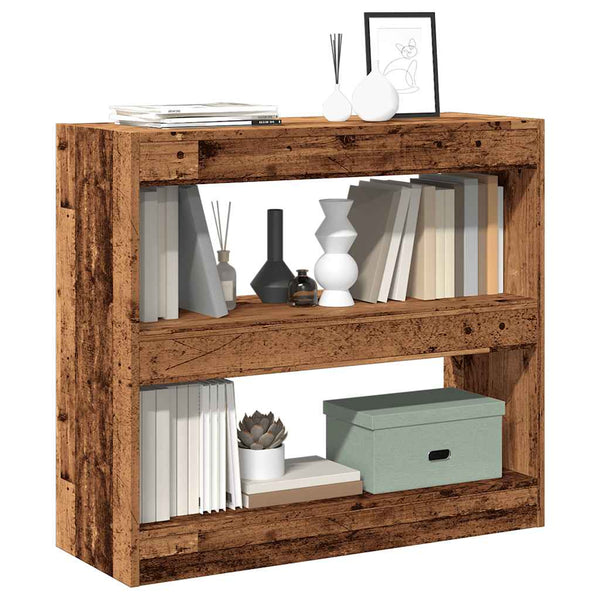 Antikes Holz-Bücherregal/-Raumteiler Milindora 80x30x72cm