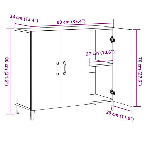 Altes Sideboard Anelice 90x34x80cm (Holz)