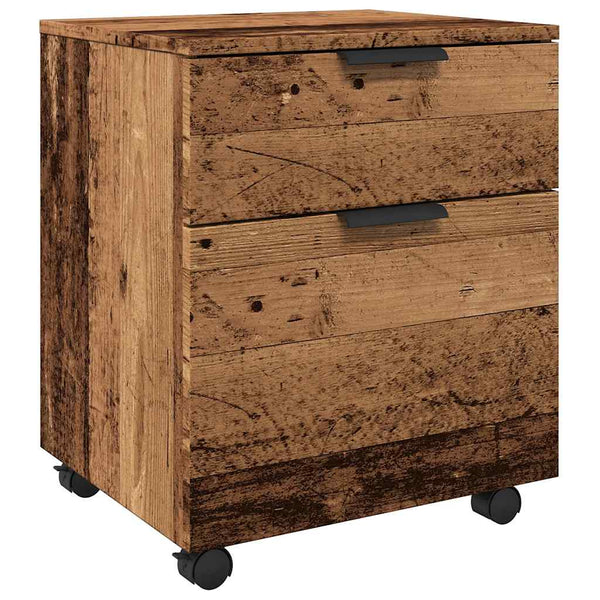 Alter Holz Aktenschrank Pinkasz 45x38x54cm (auf Rollen)