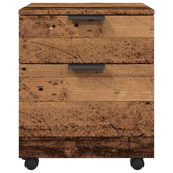 Alter Holz Aktenschrank Pinkasz 45x38x54cm (auf Rollen)