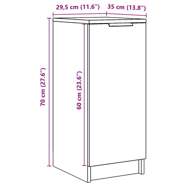 Altes Holz-Bücherregal Thinca 29,5x35x70cm (Spanplatte)