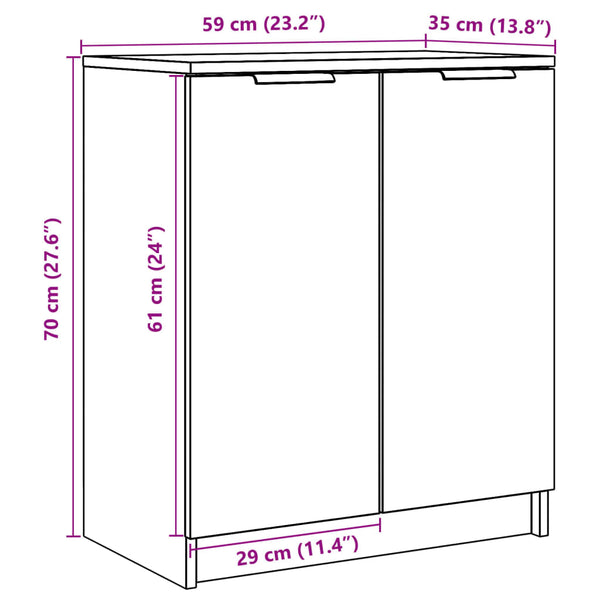 Kenkäkaappi Angelco 59x35x70cm (vanha puu, puinen)