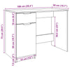 Alter Holzschreibtisch Diego 100x50x75cm (Holz)