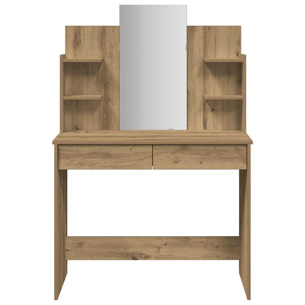 Schminktisch Dulfu aus Eichenholz, handgefertigt, 96x39x142cm