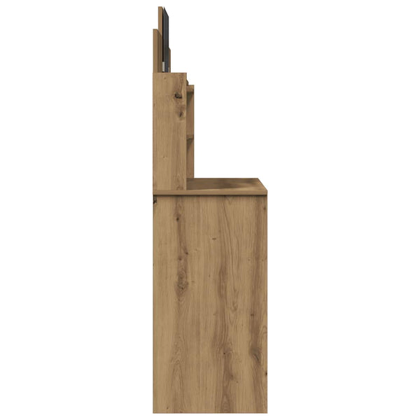 Schminktisch Dulfu aus Eichenholz, handgefertigt, 96x39x142cm
