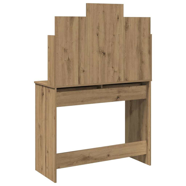 Schminktisch Dulfu aus Eichenholz, handgefertigt, 96x39x142cm