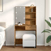 Schminktisch mit LED Flintoaca 74,5x40x141cm (Artisan Eiche)