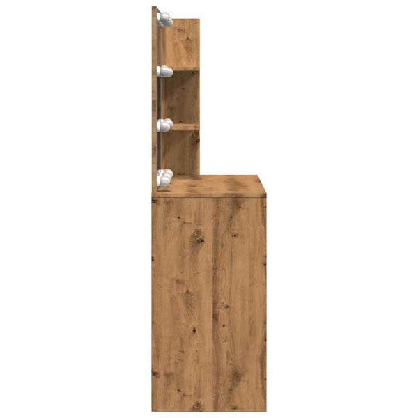 Schminktisch mit LED Flintoaca 74,5x40x141cm (Artisan Eiche)