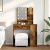 Alter Schminktisch aus Holz mit LED-Beleuchtung Gioni 86,5x35x136cm