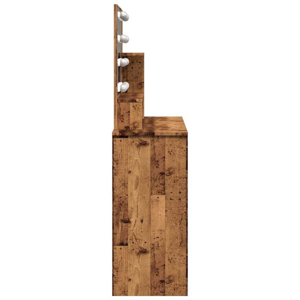 Alter Schminktisch aus Holz mit LED-Beleuchtung Gioni 86,5x35x136cm