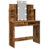 Alter Holzschminktisch mit LED-Beleuchtung Valadea 96x40x142cm