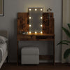 Alter Holzschminktisch mit LED-Beleuchtung Valadea 96x40x142cm