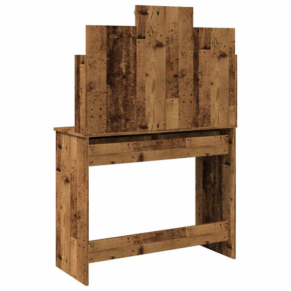 Alter Holzschminktisch mit LED-Beleuchtung Valadea 96x40x142cm