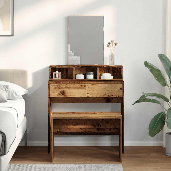 Schminkhocker Rosario 70x35x45cm (Altholz, holzfarben)