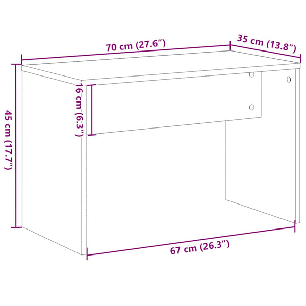 Schminkhocker Rosario 70x35x45cm (Altholz, holzfarben)
