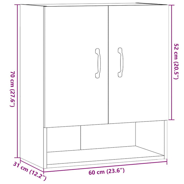 Alter Wandschrank Adeliny 60x31x70cm (Holz)