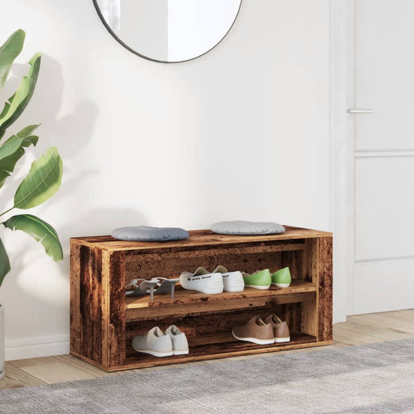 Schuhregal Hore 100x35x45cm (Altholz, Holz)