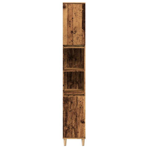 Alter Holz-Badschrank Arturo 30x30x190cm (Holz)