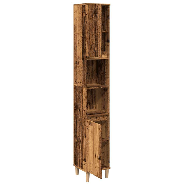 Alter Holz-Badschrank Arturo 30x30x190cm (Holz)