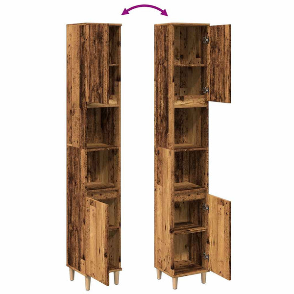 Alter Holz-Badschrank Arturo 30x30x190cm (Holz)