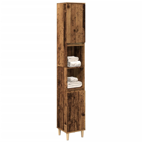 Alter Holz-Badschrank Arturo 30x30x190cm (Holz)