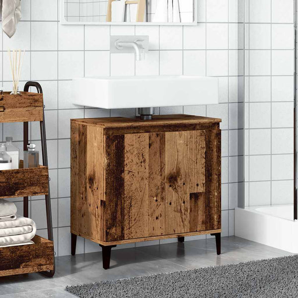 Waschtischunterschrank Francoise 58x33x60cm (Altholz, Holz)