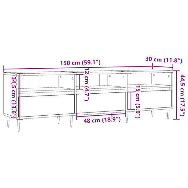 Altes TV-Möbel Keyork 150x30x44,5cm (Holz)