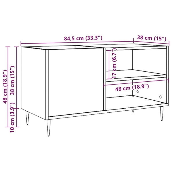 Plattenschrank Dej 84,5x38x48cm (Altholz, Holz)