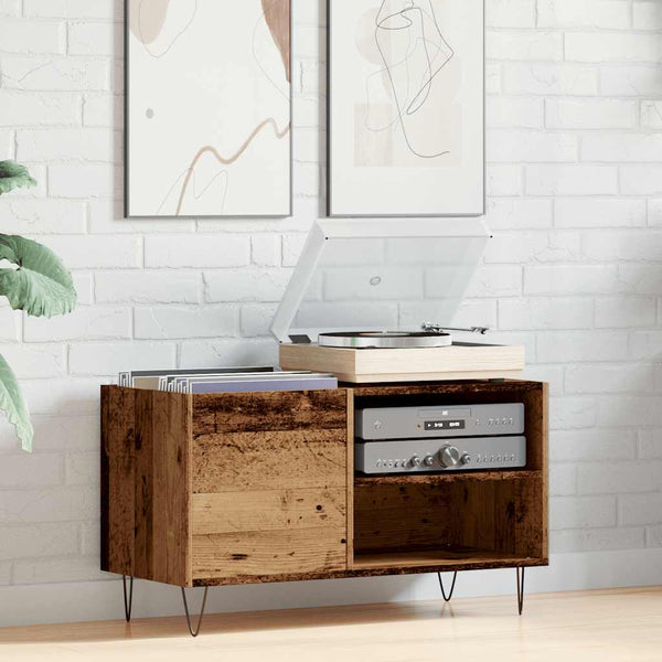 Lp-levyjen säilytyskaappi Demko 84,5x38x48cm (vanha puu, puinen)