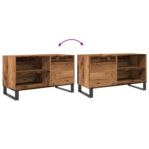 Schallplattenaufbewahrungsschrank Doriean 84,5x38x48cm (Altholz, Holz)