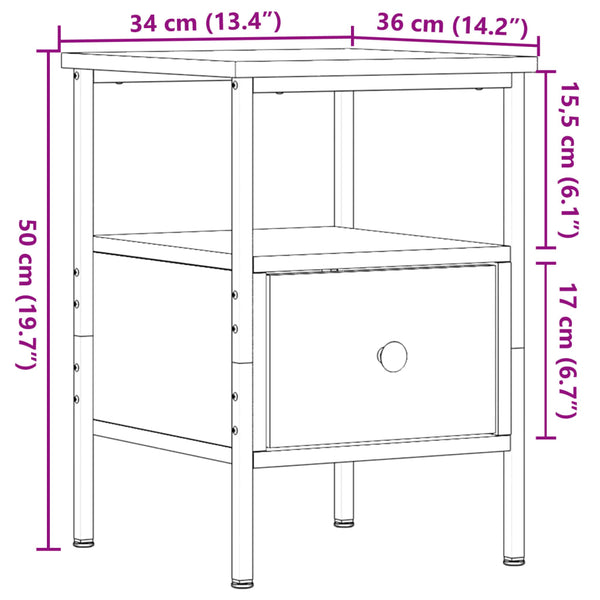 Nachttisch Butaru, alt, Holz, 34x36x50 cm (Holz)