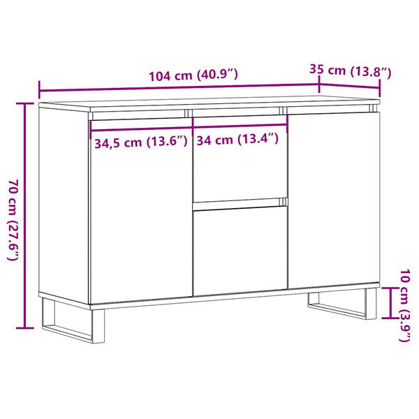 Vanha puu senkki Botu 104x35x70cm (puinen)